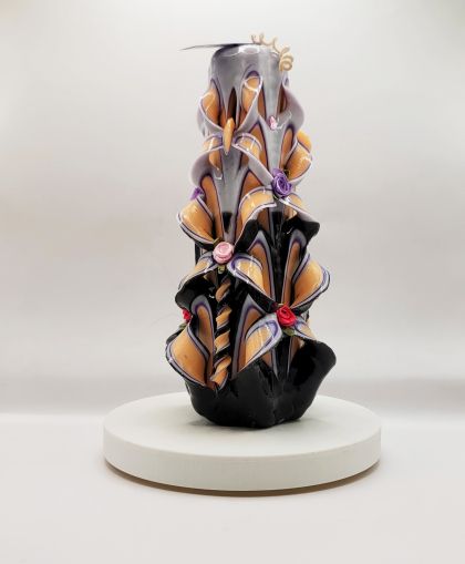 Lumânare Sculptată Manual, 21cm - Midnight Dream