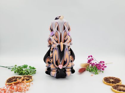 Lumânare Sculptată Manual, 16cm - Midnight Dream