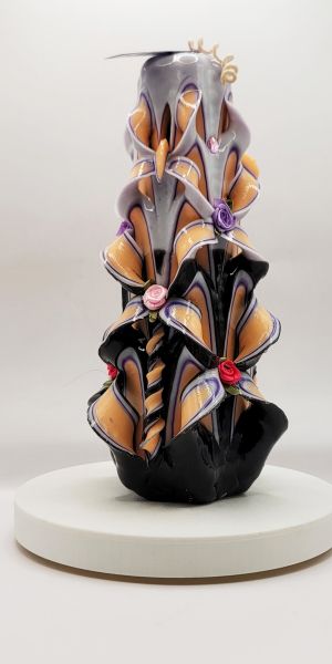 Lumânare Sculptată Manual, 21cm - Midnight Dream