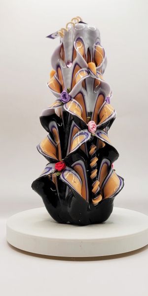 Lumânare Sculptată Manual, 21cm - Midnight Dream