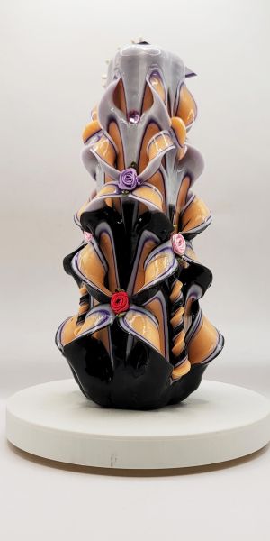 Lumânare Sculptată Manual, 21cm - Midnight Dream