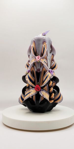 Lumânare Sculptată Manual, 16cm - Midnight Dream