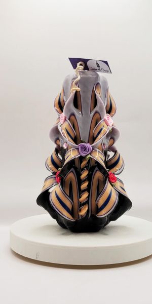 Lumânare Sculptată Manual, 16cm - Midnight Dream