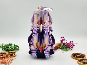 Lumânare Sculptată Manual, 16cm - Royal Purple