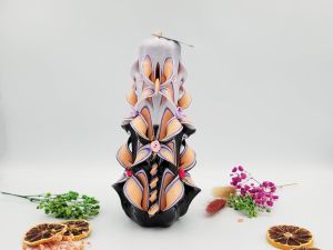 Lumânare Sculptată Manual, 21cm - Midnight Dream