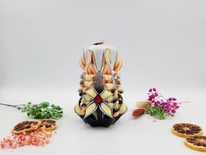 Lumânare Sculptată Manual, 16cm - Midnight Dream